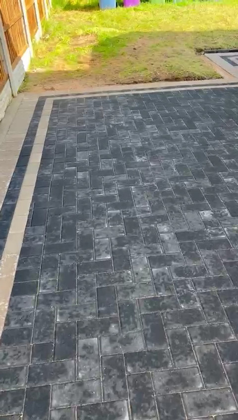 Video of new charcoal colour block paving.